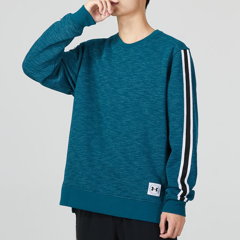 Under Armour Essential Heritage Fleece Crew Neck Sweatshirt Men Tops Green 1373814-716