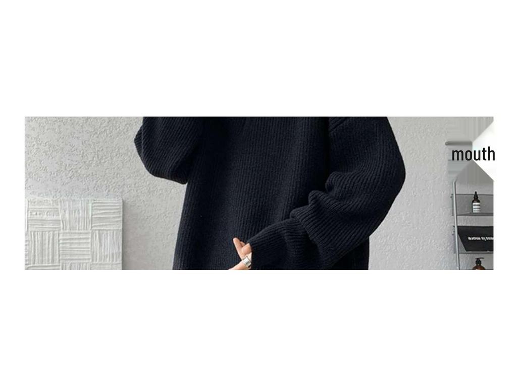 Men's Plus Size Half-Zip Stand Collar Sweater - Solid Color, Versatile, Trendy, Loose Fit for High School Students (Autumn/Winter)