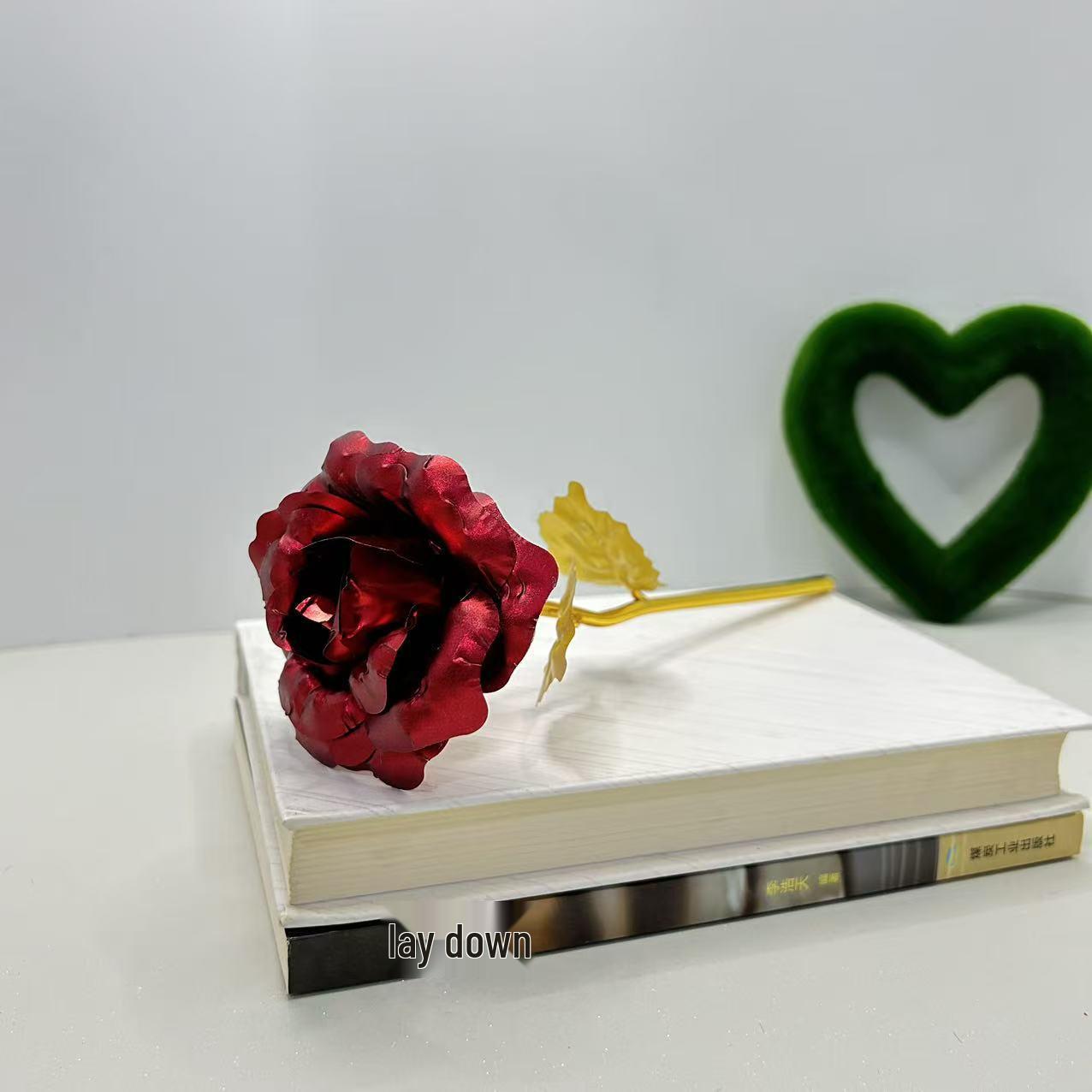 24K Gold Foil Rose - Frosted Gold Rose for Birthday, Qixi Festival, Valentine s Day, Creative Gift for Girlfriend.