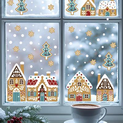 Weihnachtsdekorationen Feiertags-Partydekoration Fensteraufkleber PVC Statische Aufkleber Fensterdekorationen