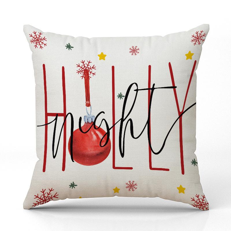 New Nutcracker Christmas Pillowcase Linen Printed Pillowcase Festive Room Sofa Decoration Cushion Cover