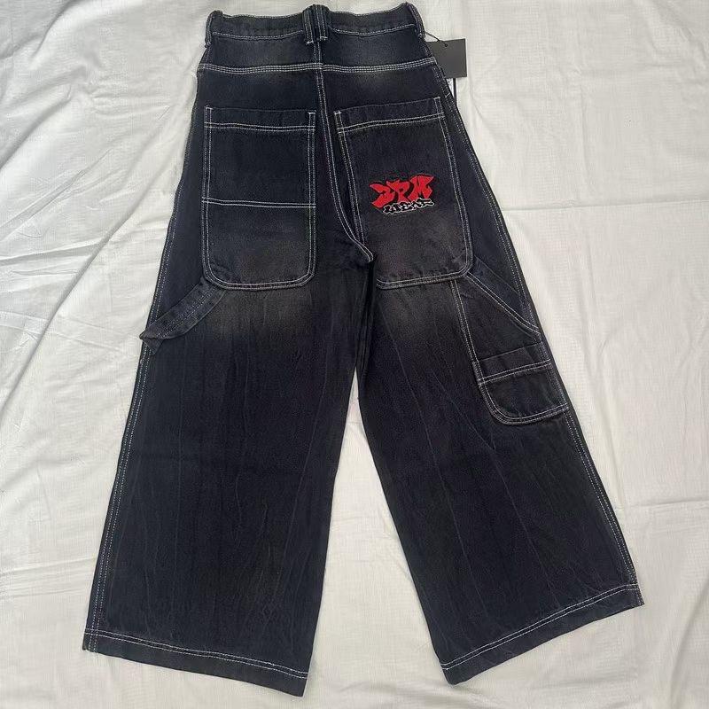 RogueWave Y2K Nové Streetwear Džíny Vintage Prané Volné Džíny Harajuku Punk Rovné Ležérní Gotické Široké Kalhoty