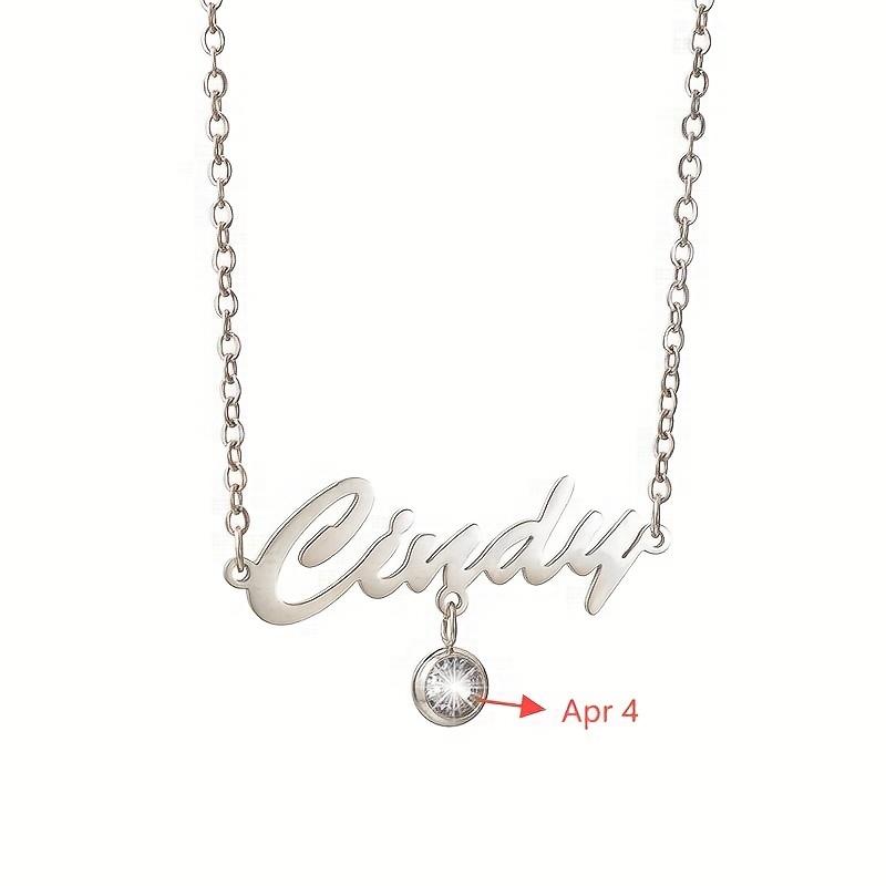 

Personalized Stainless Steel Birthstone Name Waist Chain for Women s Body Chain Sexy Party, Bouncing And Wearing Jewelry Gift срібний
