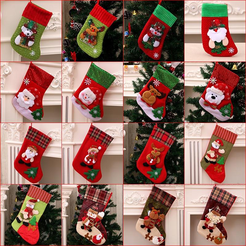 1PC Cartoon Christmas Socks Ornaments Merry Christmas Decorations Home Christmas Gifts Xmas Noel Navidad Happy New Year Supplies
