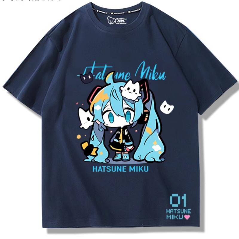 Second Dimension Anime Hatsune Miku Fashion Trend New Cotton Top Short Sleeve T-shirt Unisex