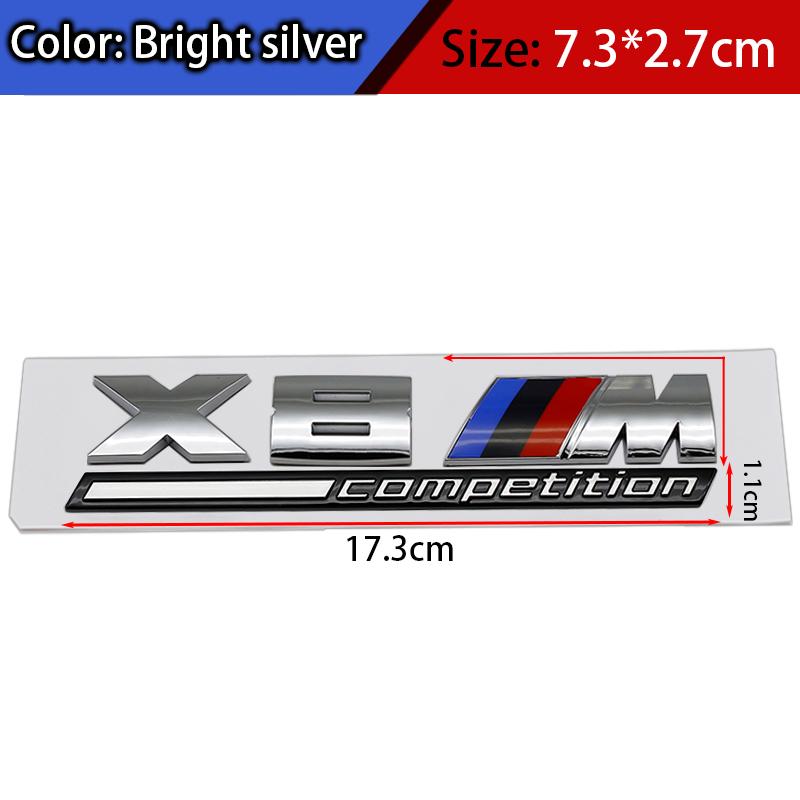 FA6ABS Tricolor M mark Competition Car Trunk Badge Emblem Thunder Edition Sticker For BMW 7m 8x1m X2M X3M X4M X5M X6M X7M x 5