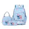 Student Schoolbag Three-Piece Large-Capacity Backpack Lunch Bag Pencil Case Diy