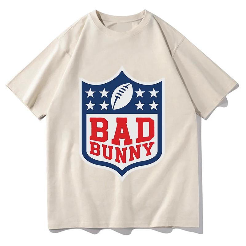 Bad Bunny Super Bowl 2026 Tshirt Summer Short Sleeve Men Oneck Tshirts Pure Cotton Unisex Aesthetic Streetwear Print Tees Tops