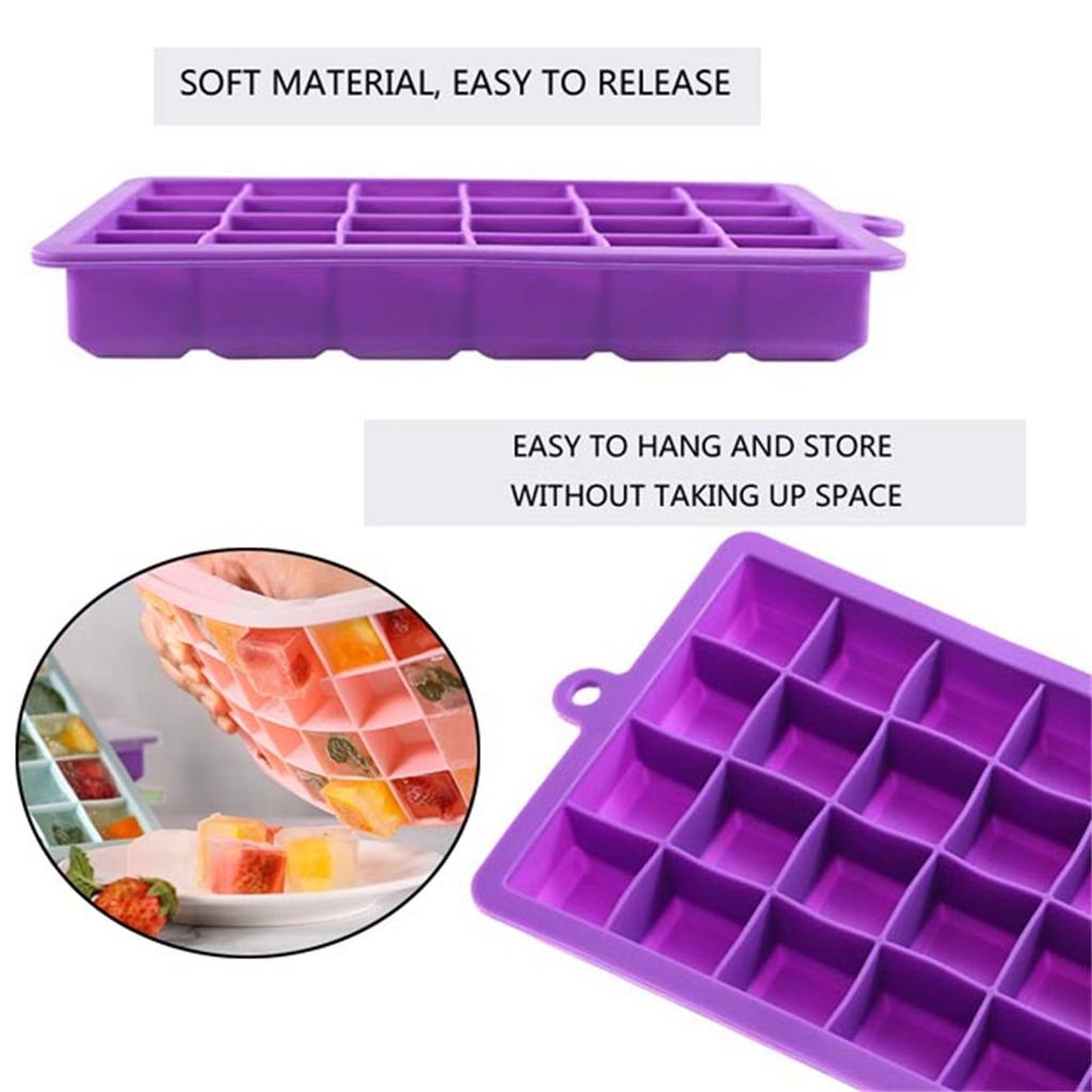 24 Silicone Ice Tray Molds With Lid Ice Molds Home Bar Ice Tray Ice Making