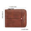 Zipper Men Short Wallet PU Leather ID Card Holder Fashion Business Clutch Bag  Gift