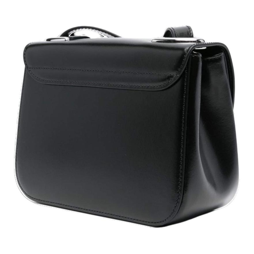 VIVIENNE WESTWOOD Adjustable Detachable Shoulder Strap Silver Hardware Small Calfskin Crossbody Bag Women Crossbody Bag Black 48020004WL0077
