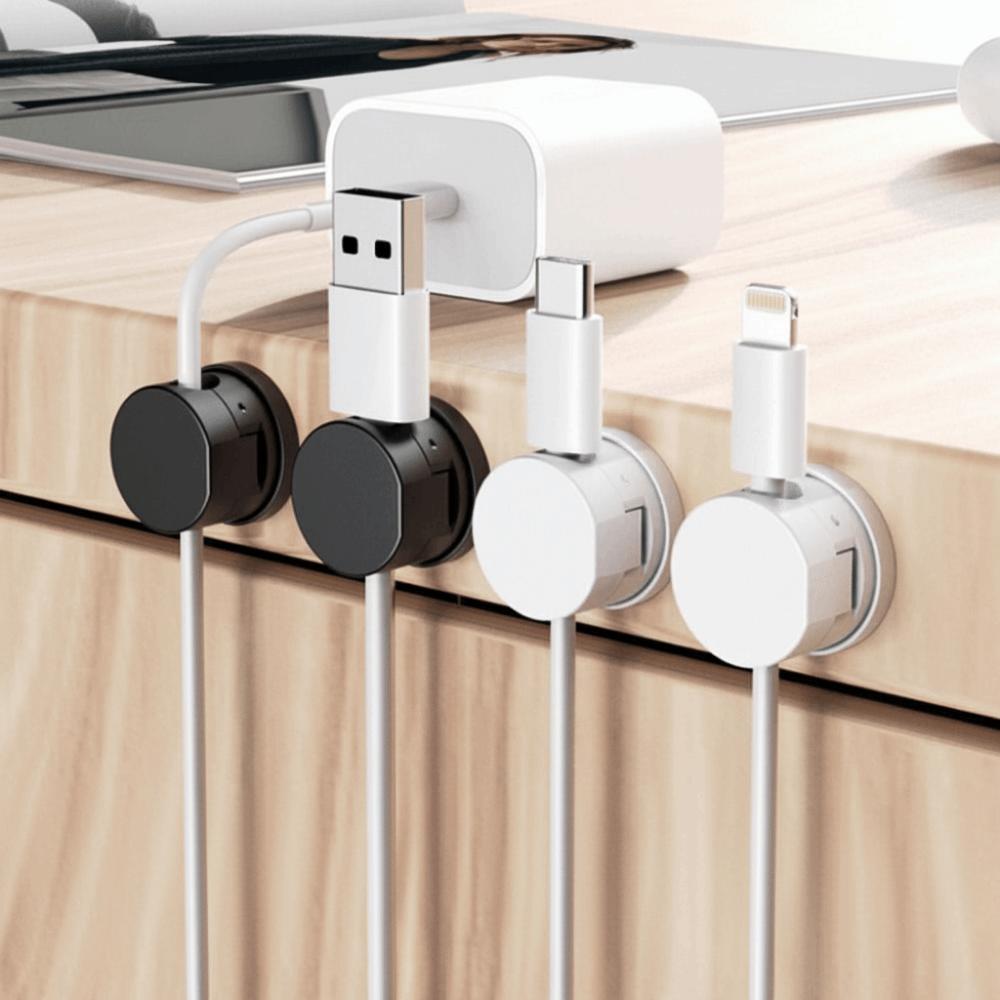 3Pcs Magnetic Cable Organizer Adhesive Cable Management Wire Arrangement Cord Holder  Under Desk