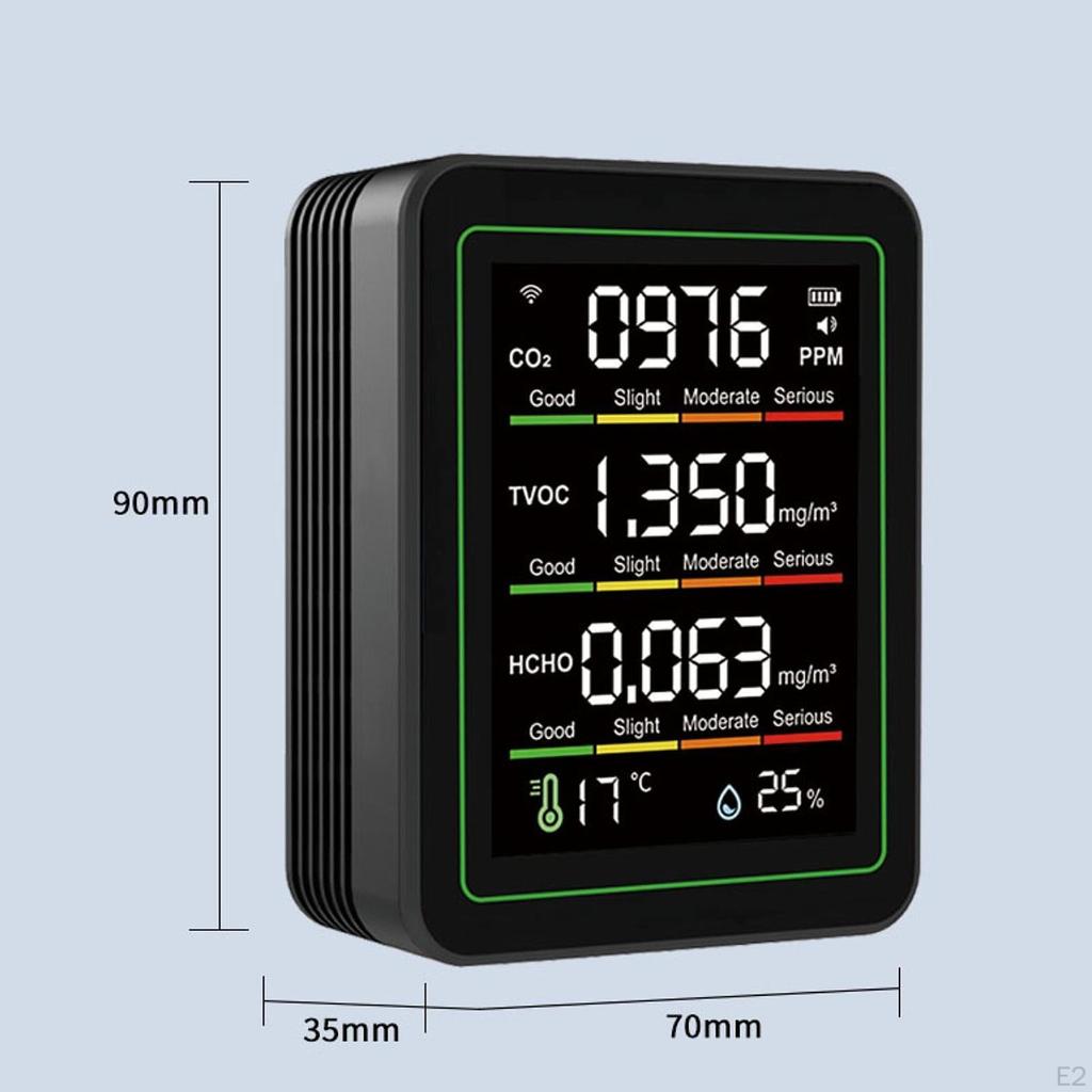 Air Quality Tester Analyzer for Warehouse Plant Indoor Outdoor Detection Black