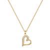 Love Peach Heart Full Diamond Light Luxury Temperament Gorgeous Full Diamond Necklace Female Versatile Collarbone Chain Titanium Steel Chain