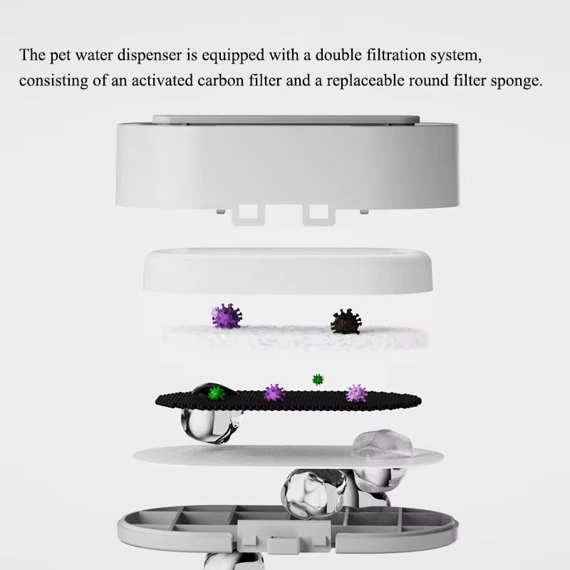 4L Paslanmaz Çelik Evcil Hayvan Su Sebili - Kediler için Akıllı Otomatik Sirkülasyon Filtresi