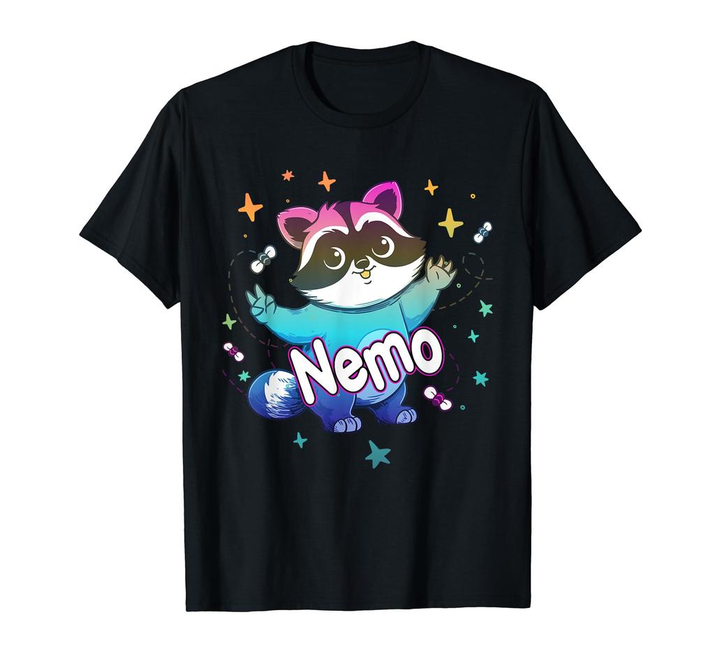 NEMO - Cute Boy Name with cool Raccoon T-shirt