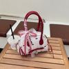 Lace Ribbon Bow Ribbons Bowling Bag French Style Women Handbags Fashion Boston Shoulder Bag  School
