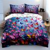 Colorful Butterflies In Flight Bedding Set For Kids Luxury Gift 3Pcs Digital Print Comforter Set Soft Comfortable Breathable