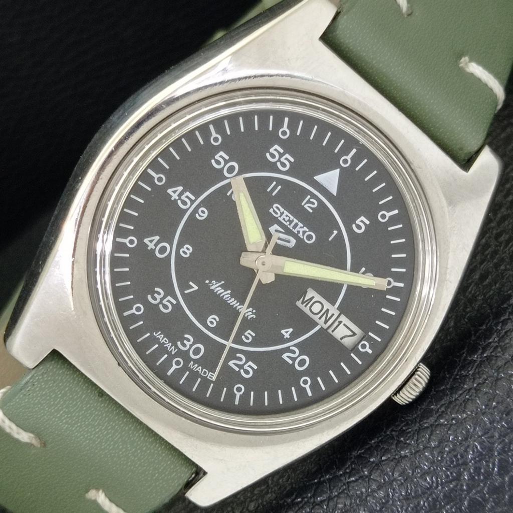 SEIKO 5 AUTOMATIC 6309A JAPAN MENS VINTAGE BLACK COLOR DIAL WATCH a701496-5 R206b-a701496