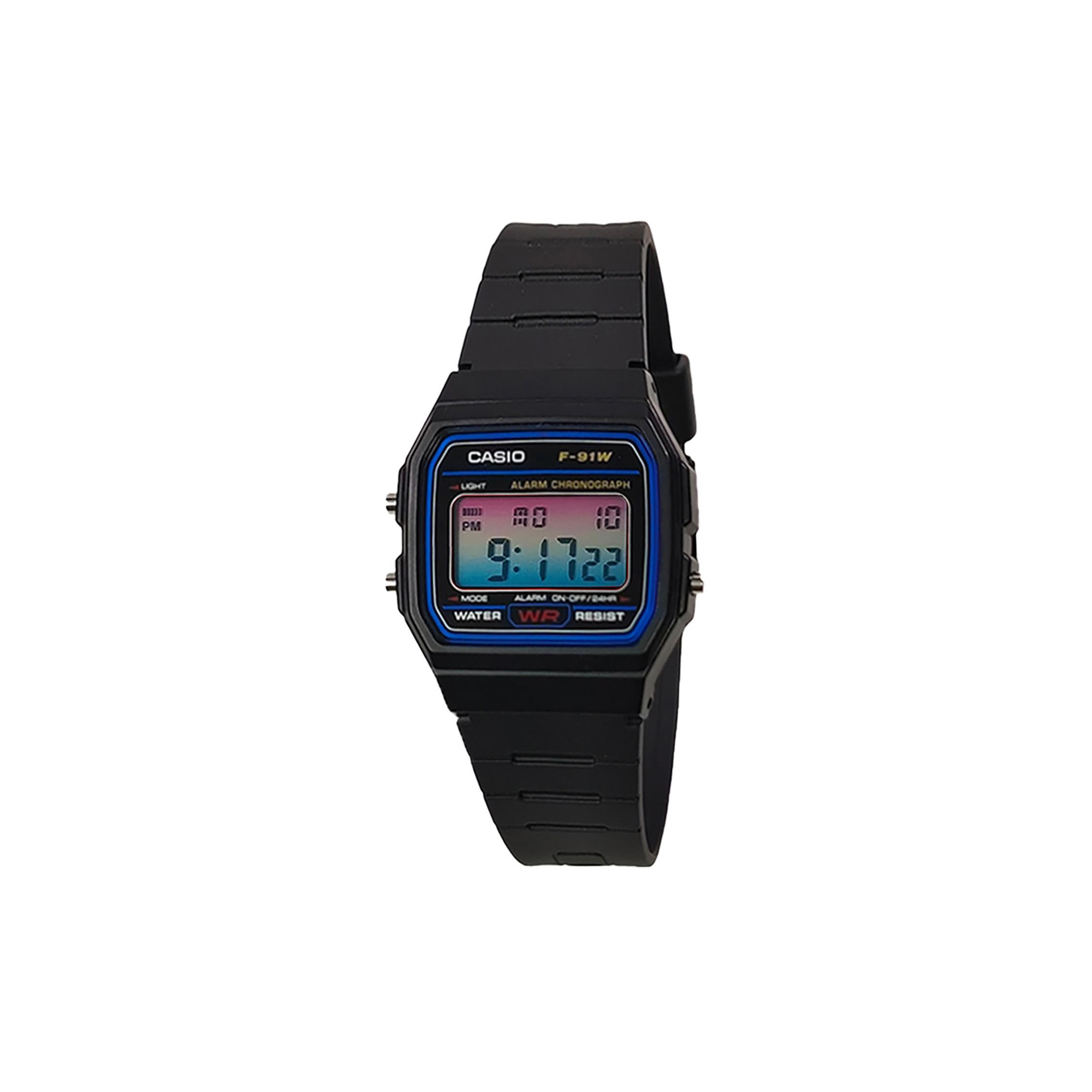 CASIO Unisex YOUTH Red Watch F-91W-1(Watch3--) Pink Blue Gradient Lens