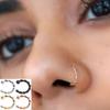 Fake Piercing Copper Women Girls Men Titanium Ring Twisted Rope Fake Nose Ring Nose Hoop Rings