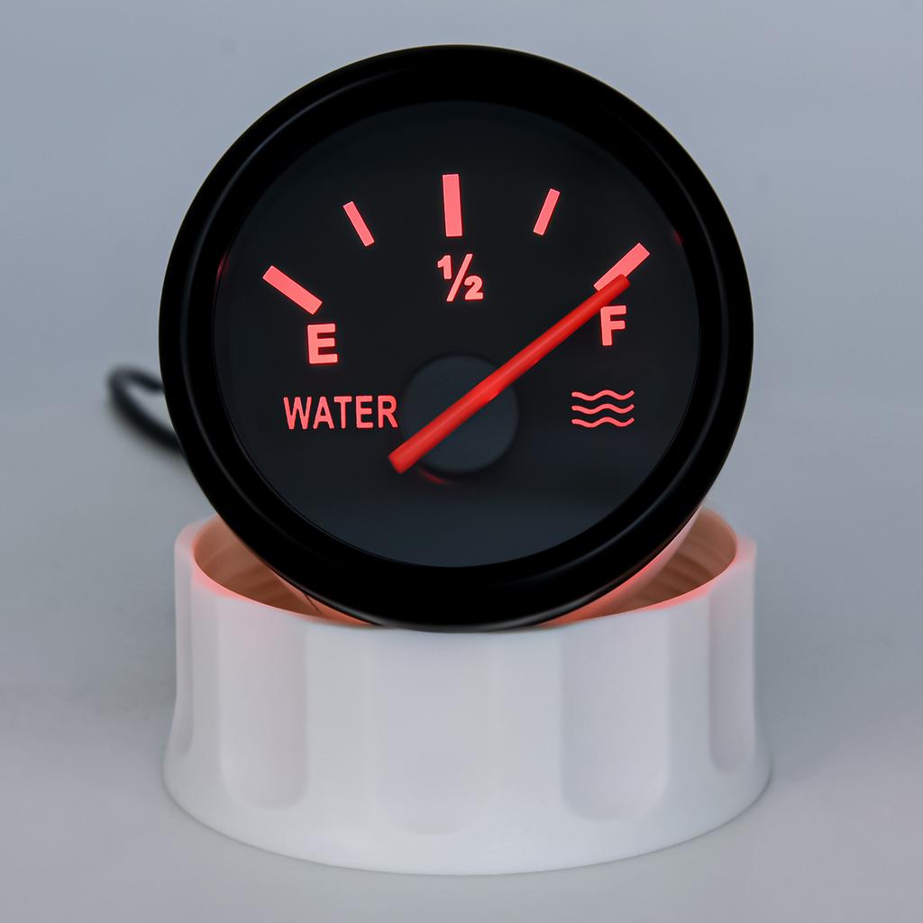 Water Level Gauge With Water Level Sensor 52mm Water Level Meter With Red Backlight 100-500mm 0-190Ohm Sensor 9-32V For Boat Car