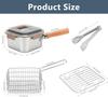 Deep Fryer, Square Frying Pot with Basket and Lid Portable Deep Frying Pan with Handle Oil Strainer Po