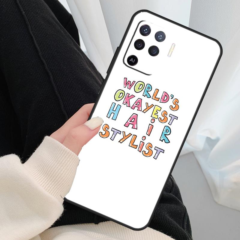 Hair Stylist Hairdresser Case For Oppo A96 A76 A16 A60 A98 A58 A78 A18 A38 A80 A40 A77 A57 A17 A74 A54 A94 A15 A5 Pro