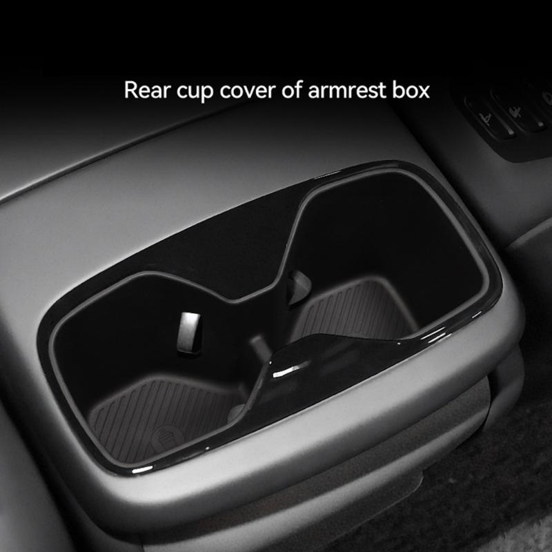 TPE Rear Cup Holder Storage Tray Not Slip Armrest Organizer Car Interior Accessories Simple Instalaltion for Car Use