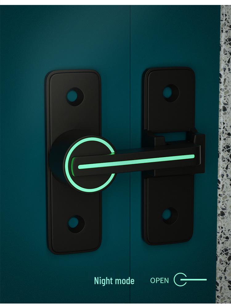 Zăvor luminos pentru ușă de baie, fără găurire