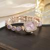 Mit verstellbarem Armband quadratische Uhr Handgelenkdekoration Damen Mädchen
