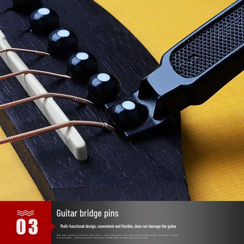 3-in-1 Guitar Tool: String Cutter, Winder, Pin Puller for Folk Guitar