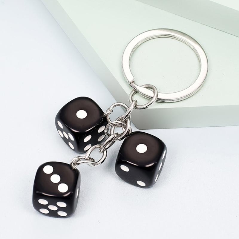 Smiling Face Dice 8 Ball Charm Keyring Backpack Decoration Handmade Pendant Keyring Fashion Bag Charm Fashion Keychain
