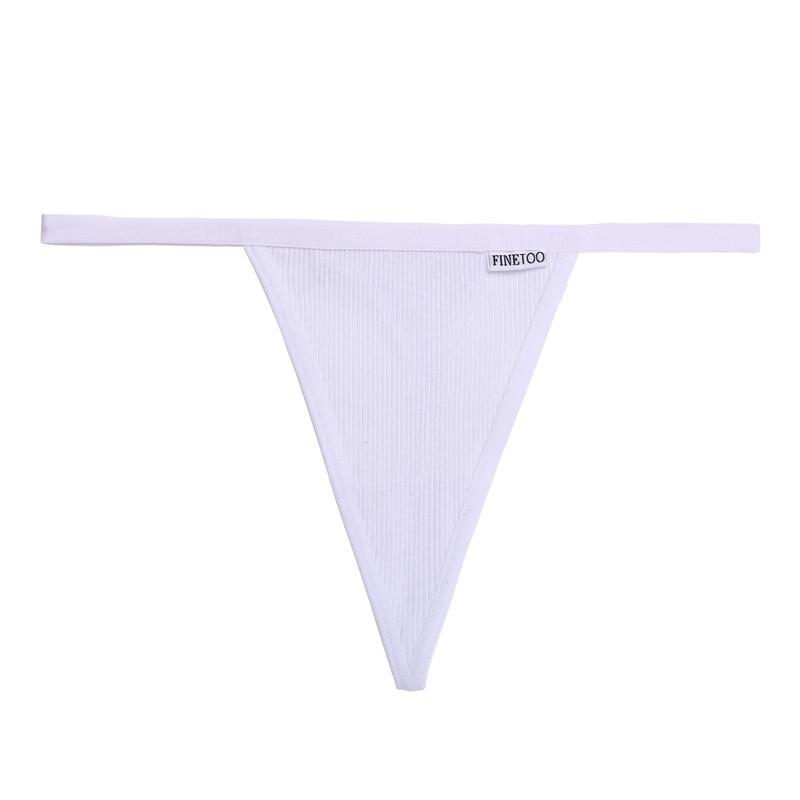 FINETOO Cotton Thongs Women Sexy T-Back Underpants Comfortable G-string Underwear M-XL  Soft Lingerie