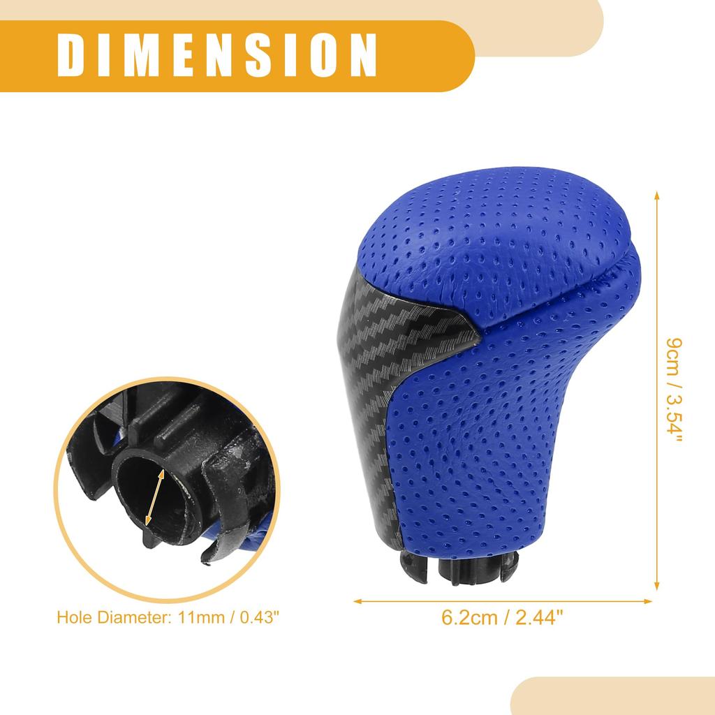 Partuto Gear Shift Knob Car Inner Gear Shift Knob Compatible with Toyota Tacoma Four Leather Plastic Blue 1 Piece - - 2016-2022 -