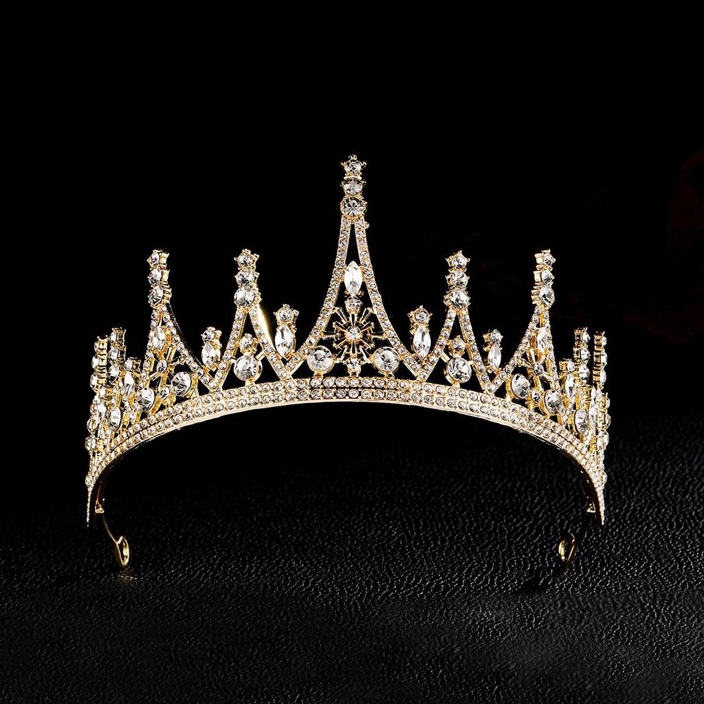 Gold Princess Wedding & Party Crown Headdress Hair Accessory