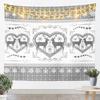 Merry Christmas Tapestry  Reindeer Wall Hanging Blanket Damask Pattern Wall Art For Living Room Bedroom Decoration Snowflake