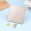 1/2/3fach Touchschalter 1-Weg Typ-C USB Wandsteckdosen Lichtschalter mit Steckdosen Glasplatte Gold