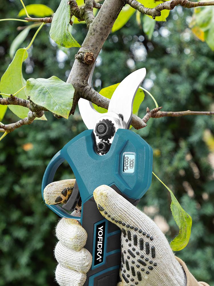 Yofidra 30mm Bürstenlose Elektrische Rebschere 2 Gänge Akku Wiederaufladbar Astschneider Gartengerät Für Makita 21V Akku Stift
