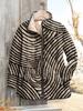 Women's Tropical Leaf Print Quilted Jacket Stand Collar Button Down Contrast Trim Casual Coat