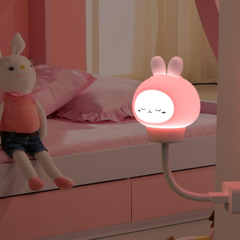 Mini USB LED Night Light with Remote Control, Dimmable Bedside Lamp, Portable Light for Kids, Home Bedroom, Nursery