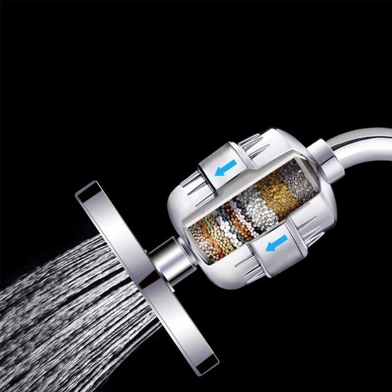 1 Stück Duschfilter, Hochdruck-gereinigter Duschwasserfilter für hartes Wasser, Entfernt Chlor & Verunreinigungen, Gesündere Haut & Haare
