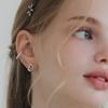 J.Lauren Bold Pebble Tweed Silver Ear Cuff M03942