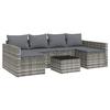 VidaXL Garden Lounge Set 2 Pcs with Cushions Grey Wicker 362344