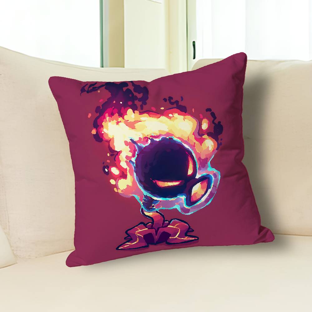 Hot P-Plants Zombies Game Pillow Cases for Bedroom Living Room Sofa Home Decor Polyester Cushion Cover with Zipper