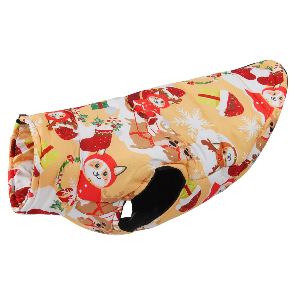 Christmas Padded Winter Warm Dog Christmas Clothes Waterproof Pet Vest Zipper Jacket For Small Medium Large Dogs Pug
