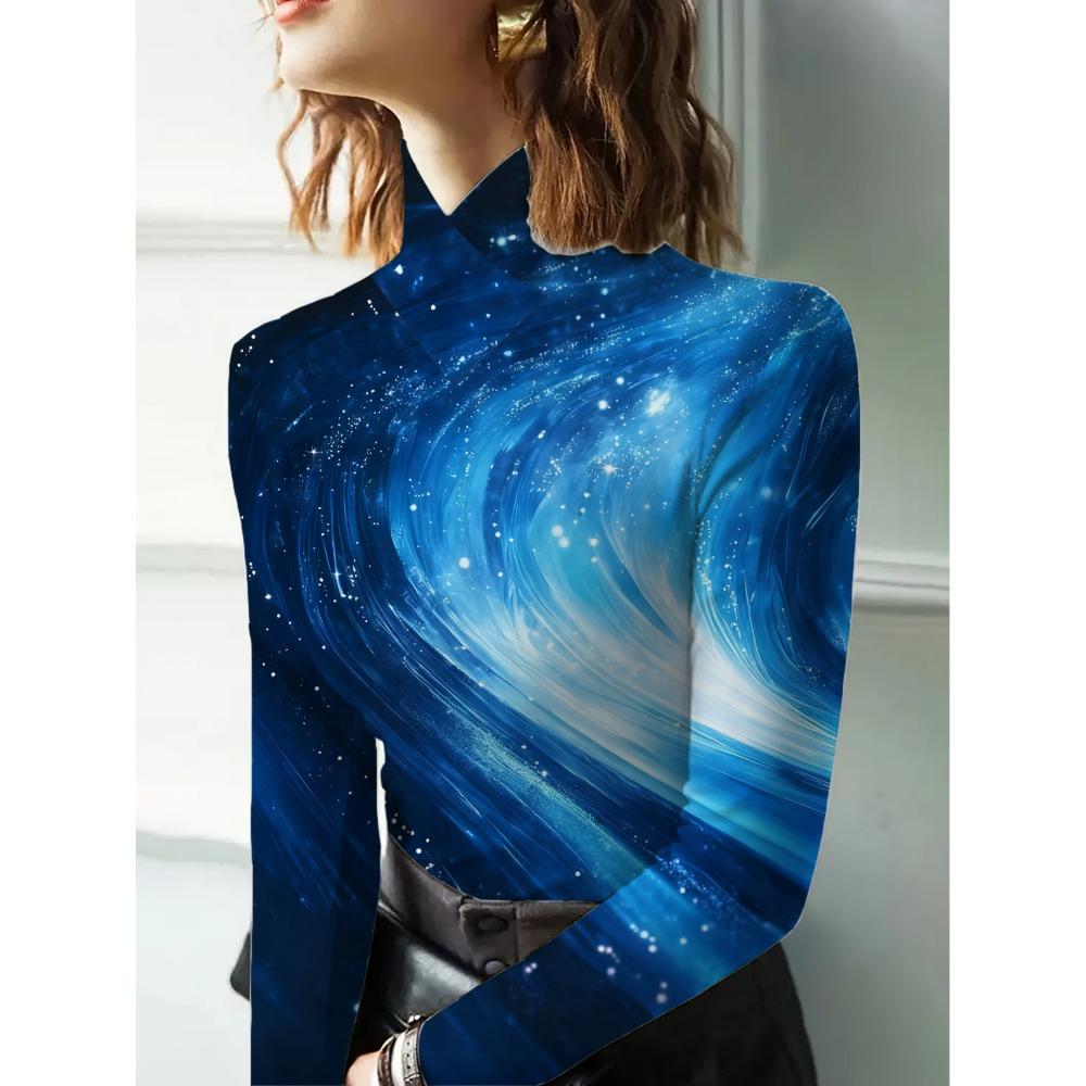 Women's Cheongsam Collar Long-sleeved T-shirt, Suitable for Women, Regular Version, Spring and Autumn Series