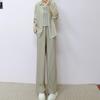 2026 Summer Casual Solid Color Three-Piece Set: Shirt Top, Camisole, and Wide Leg Pants