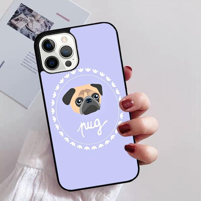 Pug Dog Funny Cartoon Phone Case for iPhone 11 12 13 14 Pro Max Mini XR XS SE 2020 6 7 8 Plus Samsung S21 S22 Coque Fundas