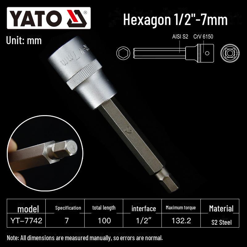 

Набор шестигранных головок YATO: Длинные шестигранные электрические ключи и отвертки HEX7X100mm YT-7742